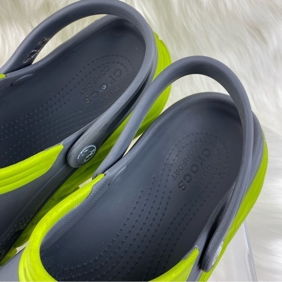 CROCS UNISEX GRAY-GREEN DUET MAX CLOG SHOES SIZE 10M 12W main image 5